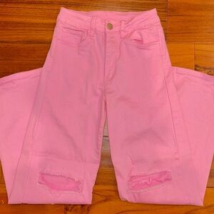 Light Pink LVB Jeans with Distressed Details